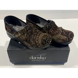DANSKO Vegan Pro - Women's Tapestry Clogs - Brown Paisley 996-060202 - Size 39